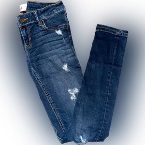 Hollister Super Skinny Dark Distressed Denim
